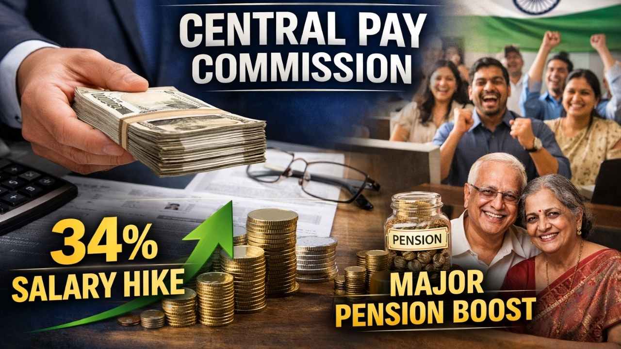 2026 Central Pay Commission Update Shows 34% Salary Hike and Major Pension Boost Decision
