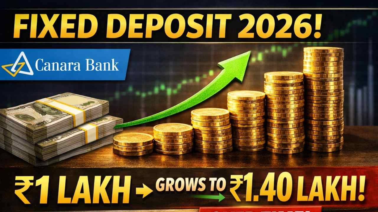 Canara Bank Fixed Deposit 2026: ₹1 Lakh Investment Reaches ₹1.40 Lakh Over Time