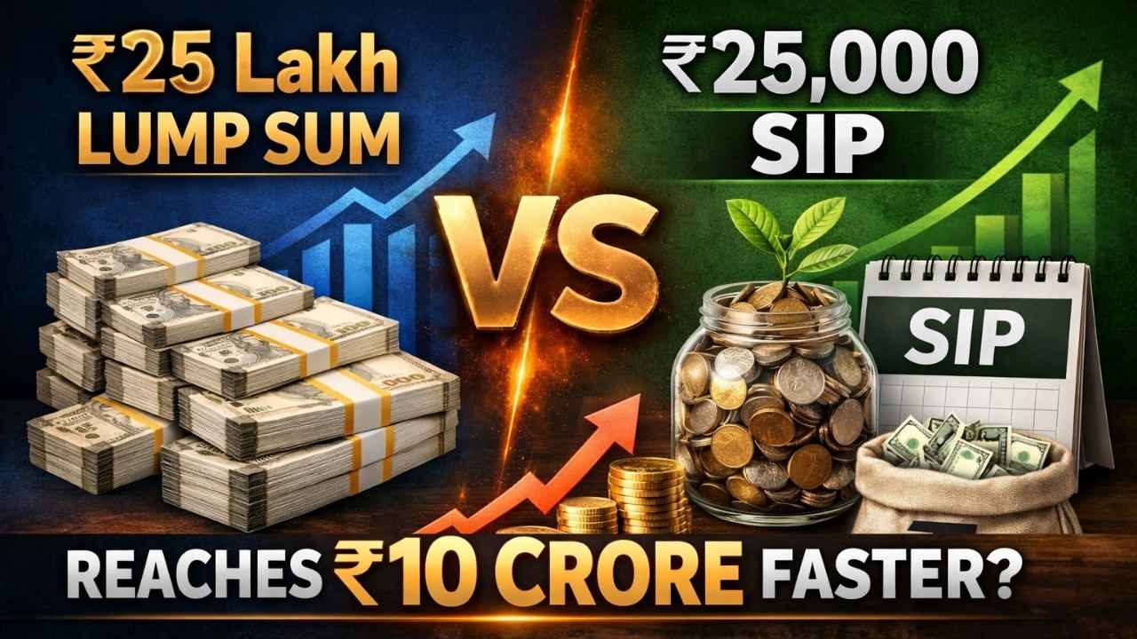 ₹25 Lakh Lump Sum vs ₹25000 SIP: Which Reaches ₹10 Crore Faster Over Time